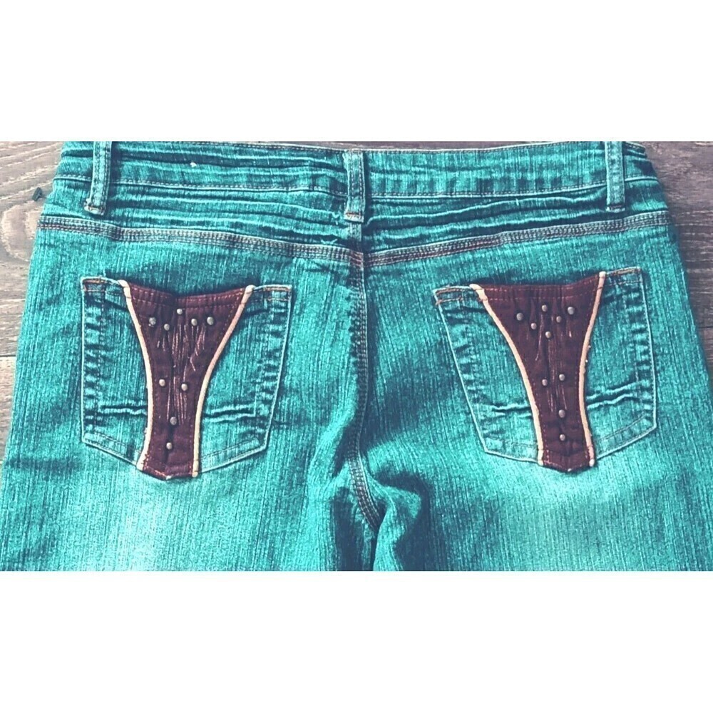 Apollo Jeans Women's Size 9/10 Studded Straight Leg Y2K 90s Embellished Pockets - Picture 6 of 9